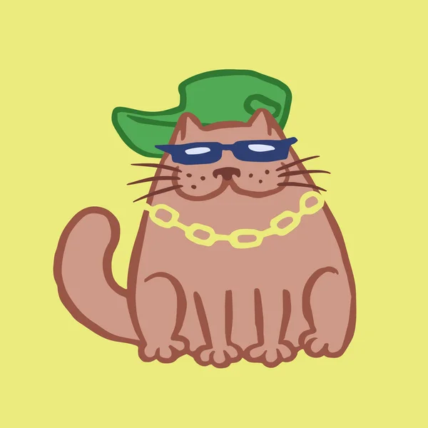 Corte Rapper Cat. Ilustração vetorial . —  Vetores de Stock