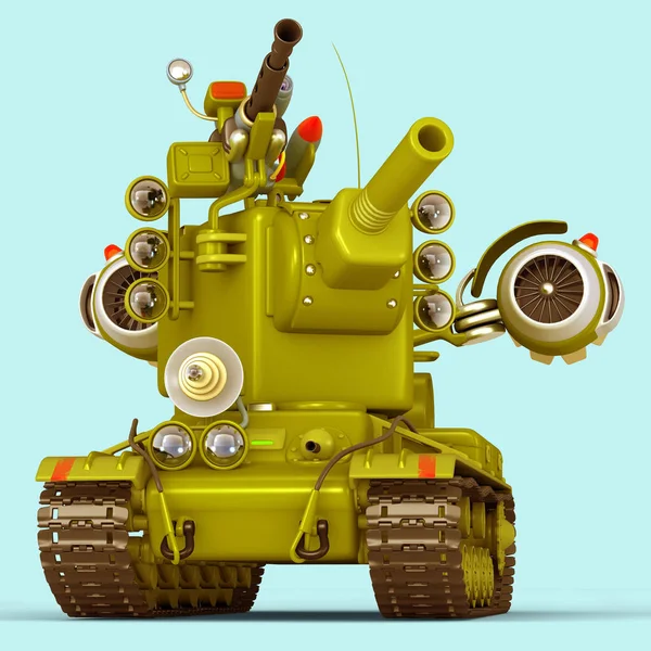Super Tanque dos Desenhos Animados. Ilustração 3D . — Fotografia de Stock