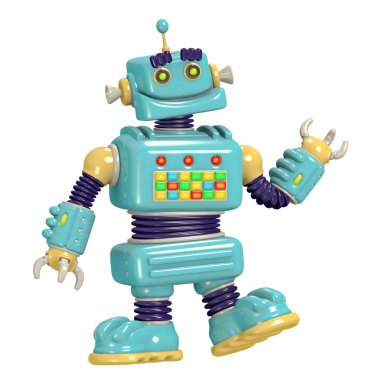 Çizgi film robot 3d çizim