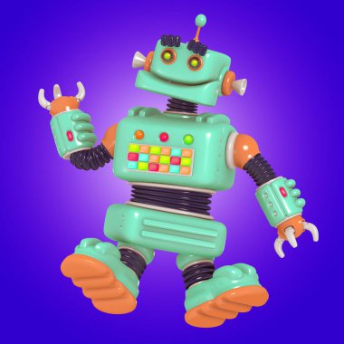 Küçük robot android 3d çizim eğlenceli