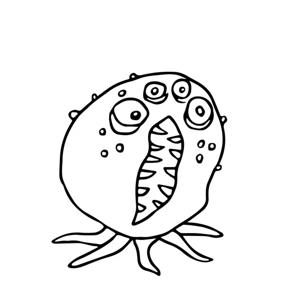 Monster vier-eyed octopus. Vectorillustratie — Stockvector