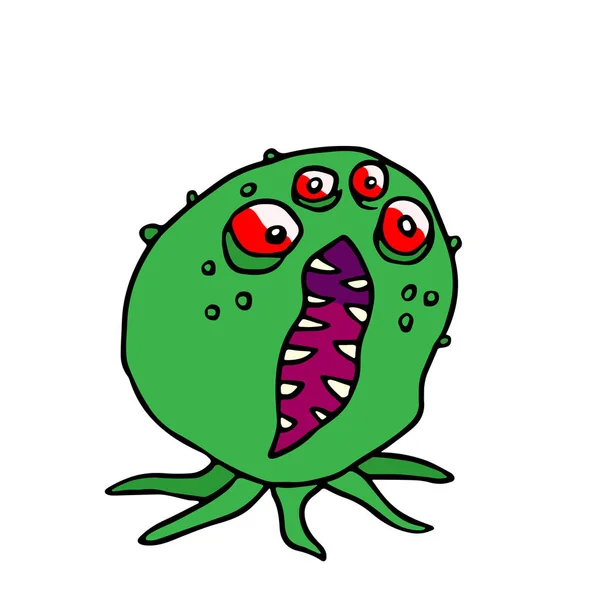 Monster négy-eyed polip. Vektoros illusztráció — Stock Vector