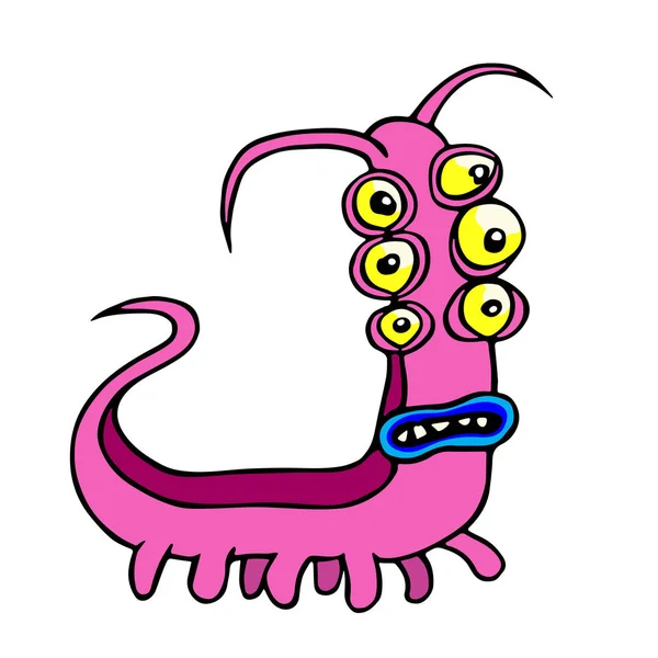 Monster six-eyed centipede. Vector illustration. — Stock Vector