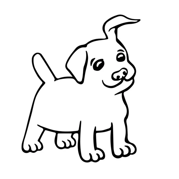 Divertido cachorro perro aislado vector ilustración — Vector de stock