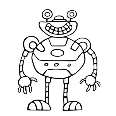Şirin küresel robot vektör çizim