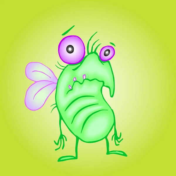 Cute unhappy fly. Vector illustration. — Stock Vector