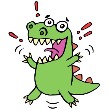 şanslı gülümseyen dinozor. vektör çizim