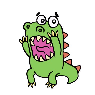 korkmuş dinozor. vektör çizim.