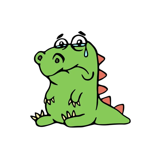 Aranyos boldogtalan dinoszaurusz. vektoros illusztráció. — Stock Vector