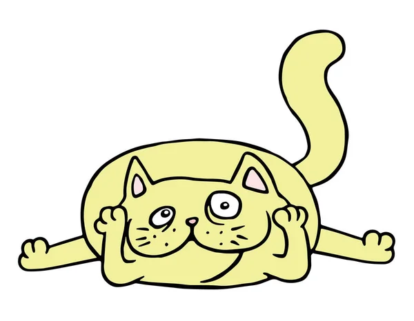 Lindo gato amarillo enamorado. Ilustración vectorial . — Archivo Imágenes Vectoriales