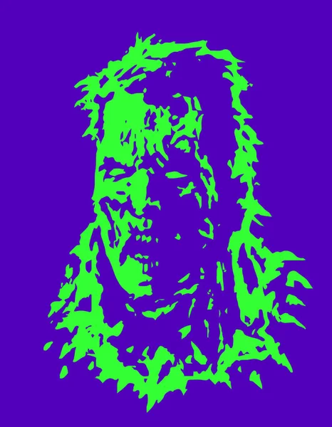 Wütender Zombie-Kopf. Vektorillustration — Stockvektor