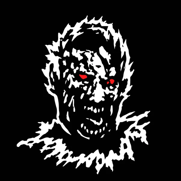 Tête de zombie folle. Illustration vectorielle . — Image vectorielle
