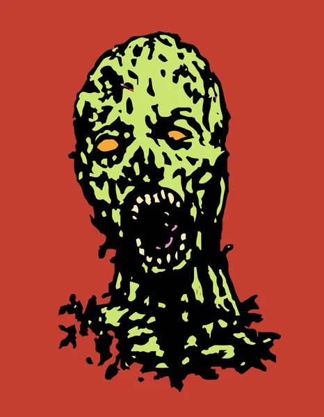 Wrede zombie hoofd. Vectorillustratie — Stockvector