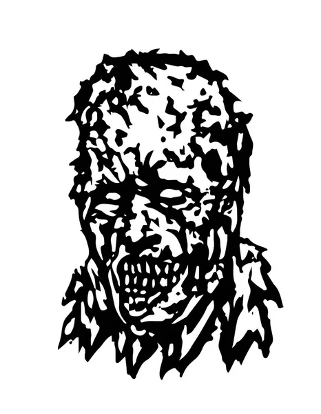 Colère tête de zombie. Illustration vectorielle . — Image vectorielle