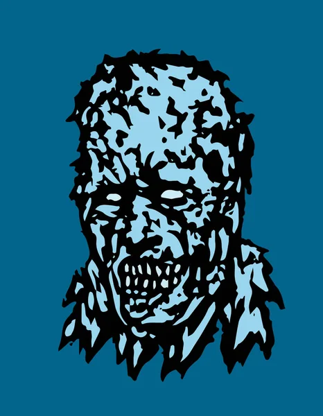 Cabeza de rabia de zombie. Ilustración vectorial . — Vector de stock