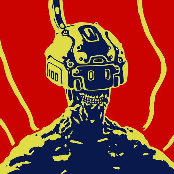 Cybersport. Sanal gerçeklik kask. Vektör çizim.