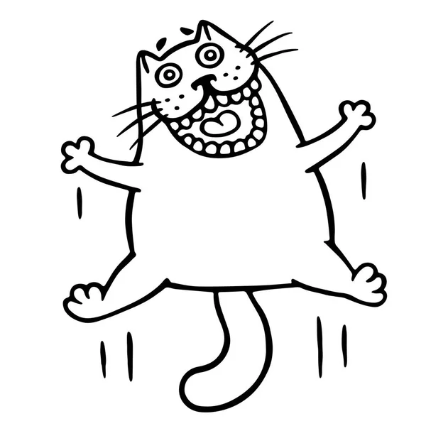 Kot skaczą z radości. Ilustracja na białym tle wektor. — Wektor stockowy