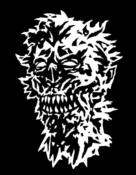 Scary dead vampire head. Vector illustration. — Stock Vector