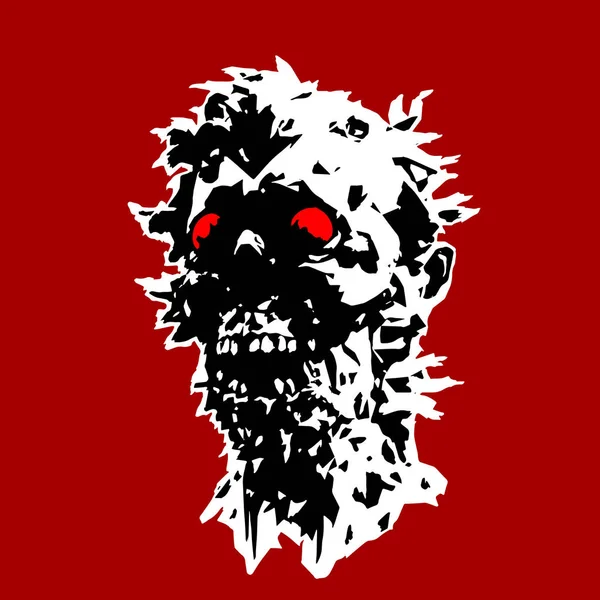 La cabeza del personaje monstruo con la cara rota. Ilustración vectorial . — Vector de stock
