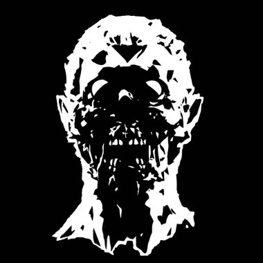 Çığlık zombi karakter başkanı. Vektör çizim.