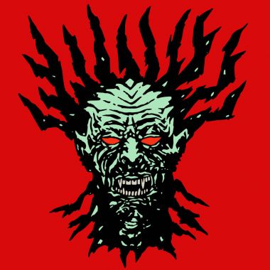 Korkunç aç vampir kafa. Vektör çizim.