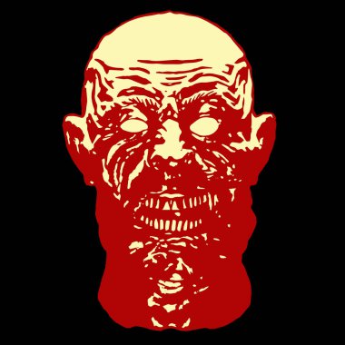 Bağırarak canavar kırmızı başkanı. Vektör çizim.