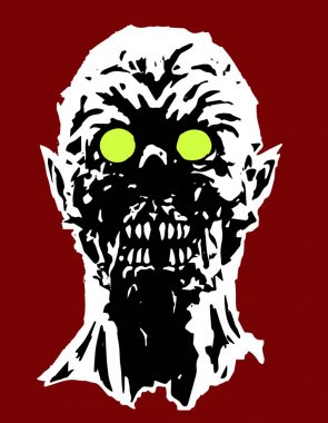 Kafatası çığlık vampir karakteri. Vektör çizim.