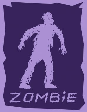 Yürüyen bir zombi kavram silüeti. Vektör çizim.