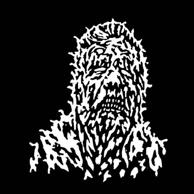 Zombi çürük başkanı. Vektör çizim.