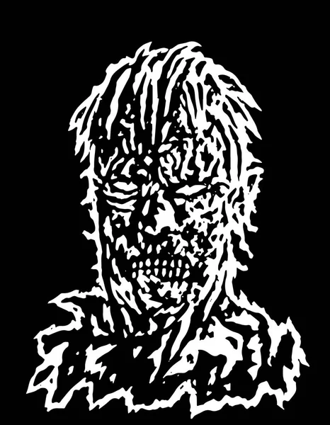 Tehlike ve zombi kafa addle. Vektör çizim.