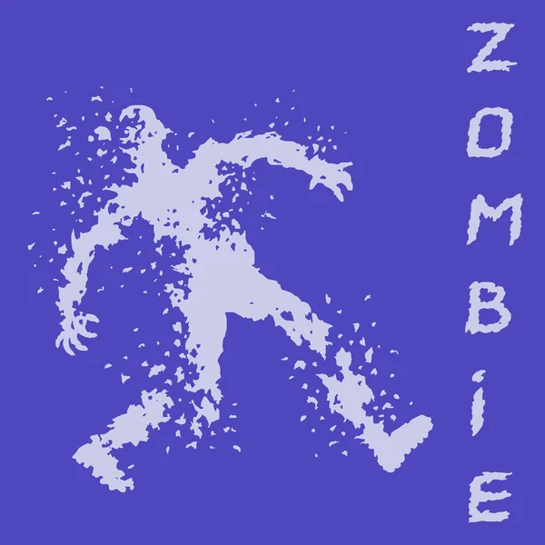 Zombies silhouet in lekkende kleren. Vectorillustratie. — Stockvector