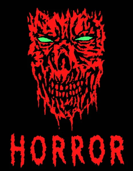 Kırmızı kötü eski püskü kafa. Vektör çizim.