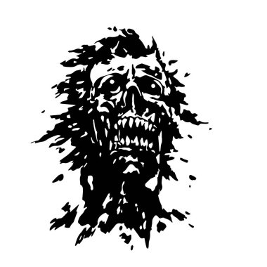 Korkunç çığlık vampir kafa. Vektör çizim.