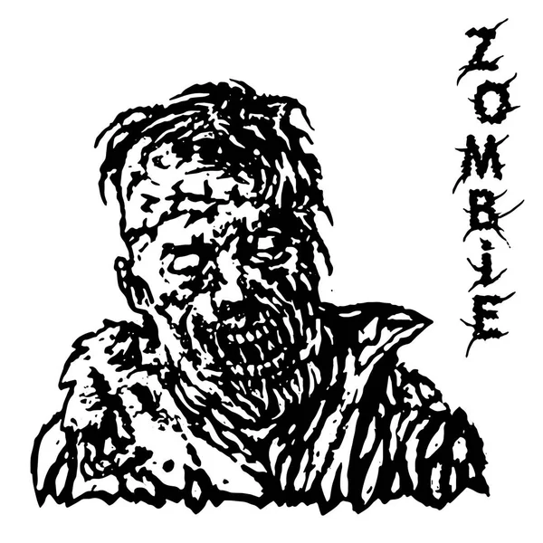 Peligro de cabeza de zombie. Ilustración vectorial . — Archivo Imágenes Vectoriales