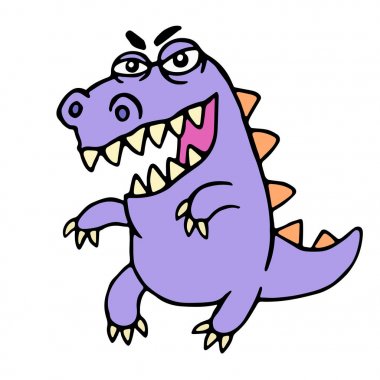 Vahşi mor çizgi film dragon. Vektör çizim.