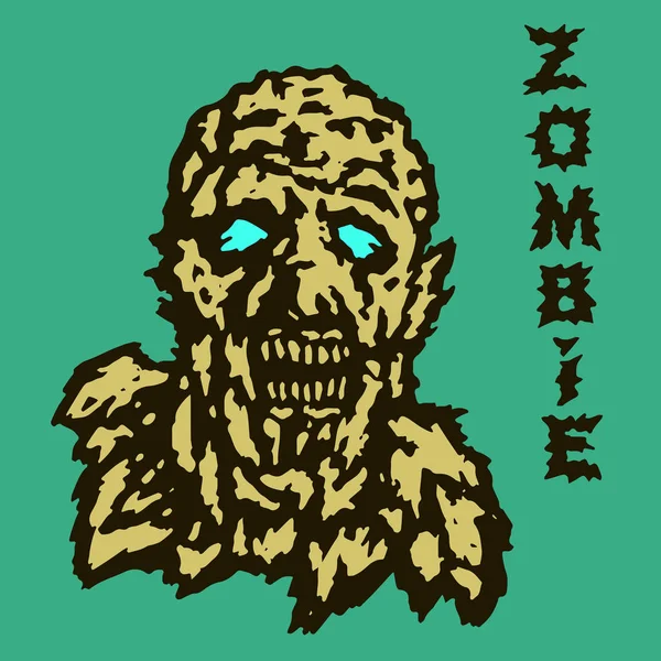 La cabeza del zombi malvado. Ilustración vectorial . — Archivo Imágenes Vectoriales