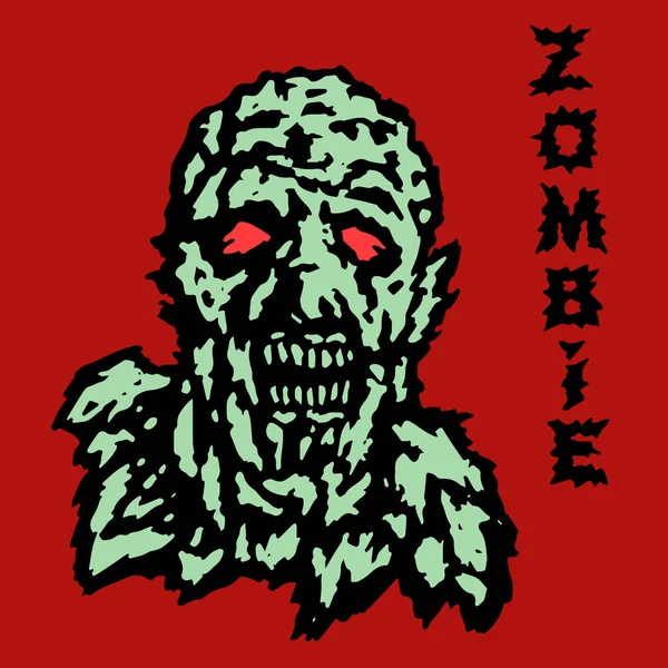 Het hoofd van de ghoul zombie. Vectorillustratie. — Stockvector