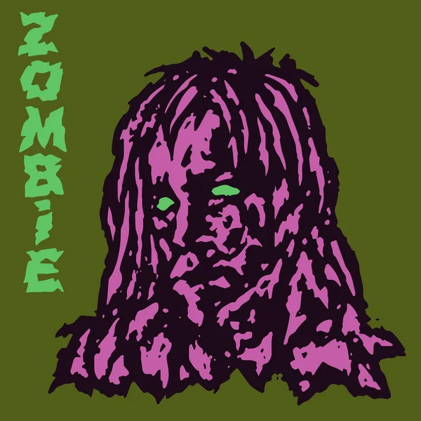 Zombie vampier vrouw. Vectorillustratie. — Stockvector