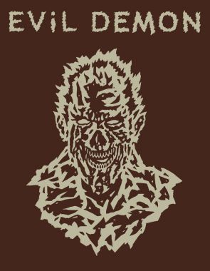 İblis başkanı ürpertici bir yüze sahip. Vektör çizim.