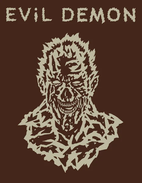 İblis başkanı ürpertici bir yüze sahip. Vektör çizim.