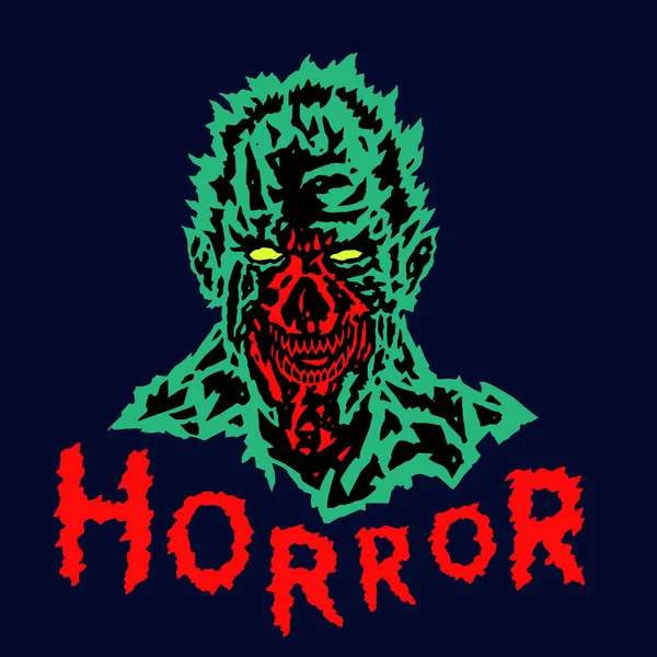 İblis başkanı yırtık bir yüze sahip. Vektör çizim.