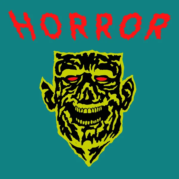 İblis kafası bozuk yüz. Vektör çizim.