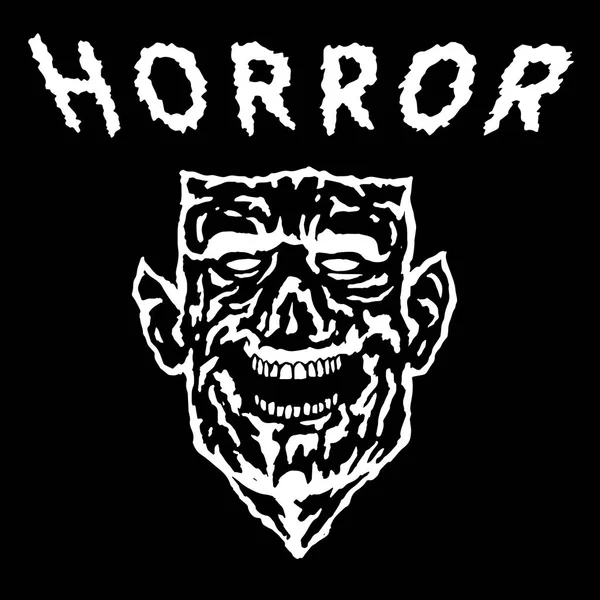 Canavar kafa yırtık bir yüz ile. Vektör çizim.