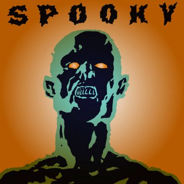 Korkunç çığlık korkunç iblis kafası. Vektör çizim.