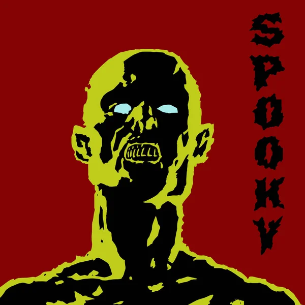 Yırtık bir yüz ile tehlike korkunç canavar. Vektör çizim.