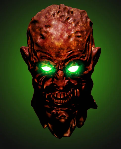Rött huvud skriker monster. 3D illustration. — Stockfoto