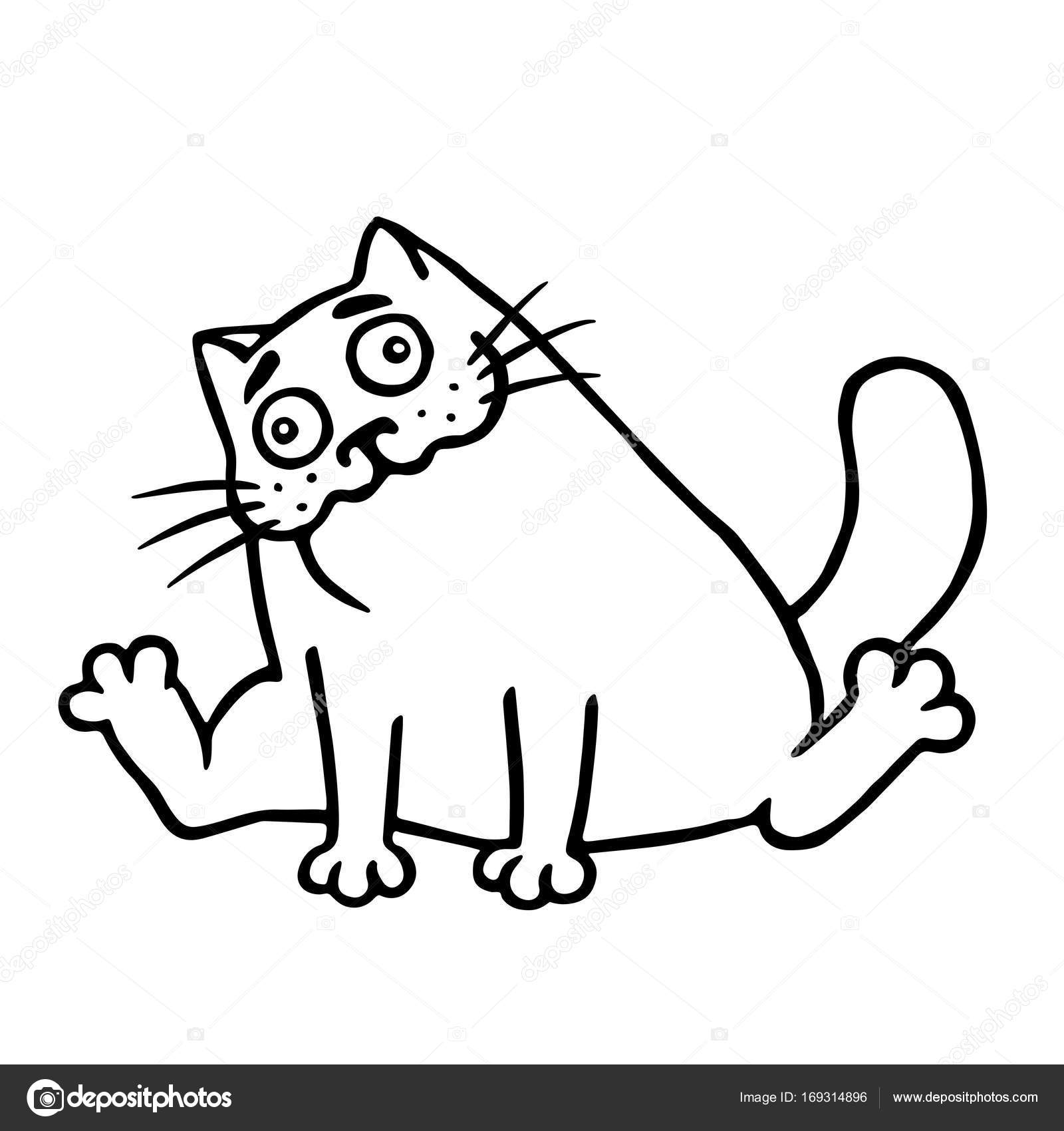 Drunk cartoon happy fat cat. Isolated vector illustration. — Stock ...