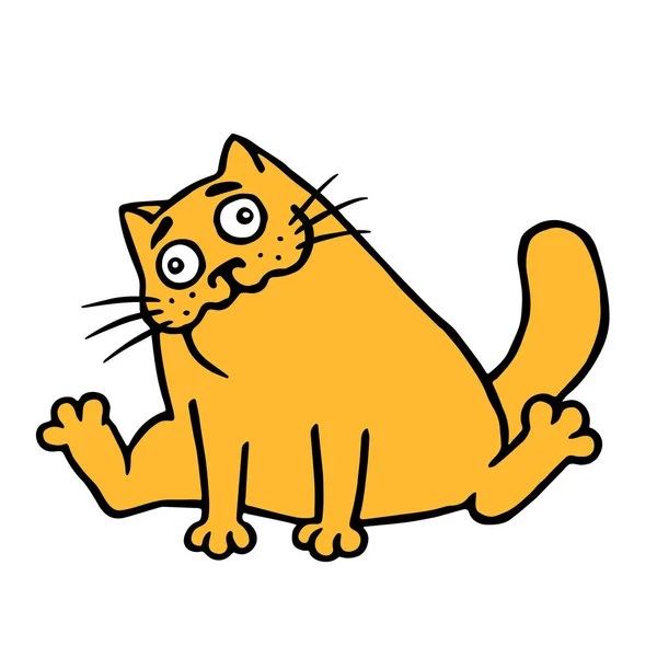 Le chat a bu de la valériane et est assis heureux. Illustration vectorielle . — Image vectorielle