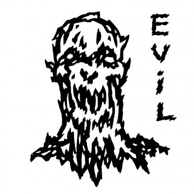 İblis kafası. Vektör çizim.