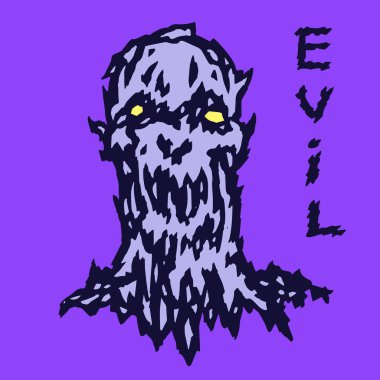 Sevimsiz şeytan korkutucu başkanı. Vektör çizim.